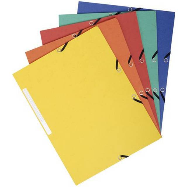 Gummibandsmapp 3-klaff sort