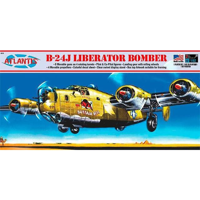 B 24J Liberator WWII Bomber Buffalo Bill Plastic Model Kit 1 92 Scale Atlantis