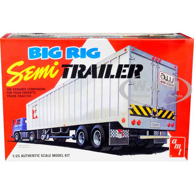 Skill 3 Model Kit Big Rig Semi Trailer with 2 Pallets 2-In-1 Kit 1/25 Scale Model by AMT