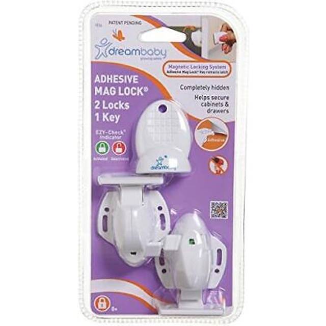 Dreambaby adhesive mag lock with 2 locks and 1 key - white gd856 baby proofing
