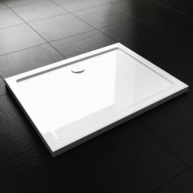 Durovin Bathrooms Shower Tray-Light Sturdy Acrylic-Glossy White Finish-Rectangular-1200 x 1000mm