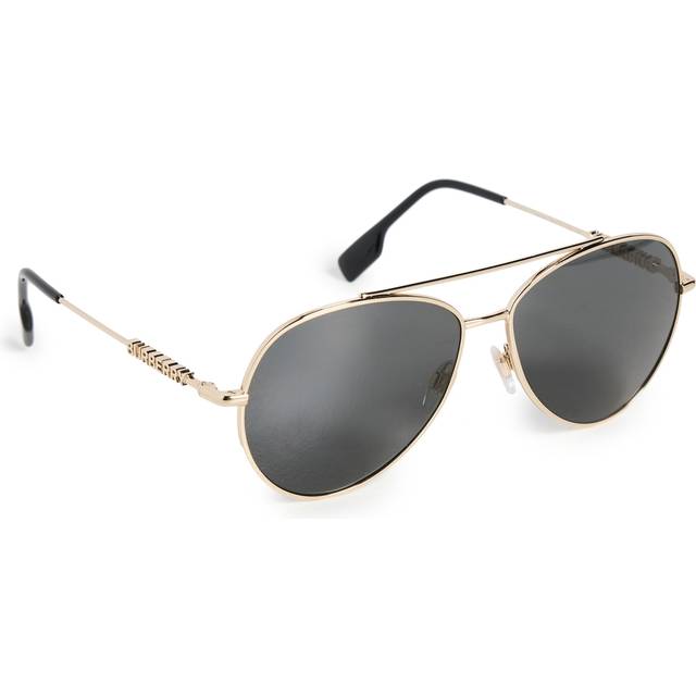 Burberry Polarized Dark Grey Pilot Ladies Sunglasses BE3147 110981 58 (Dimension: 7.0000x5.0000x3.0000 inches)
