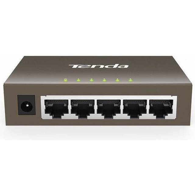 TEG1005D 5 Port Gigabit Ethernet Switch, Unmanaged Network Switch, Ethernet Splitter / Hub, Fanless, Desktop and Wall-Mounting, Plug and Play, Metal
