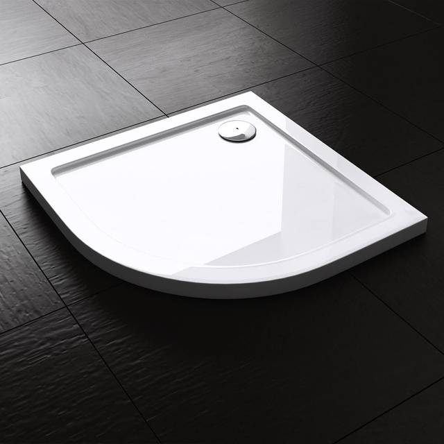Bathroom shower tray acrylic resin walk in quadrant 40mm slimline 900x900mm