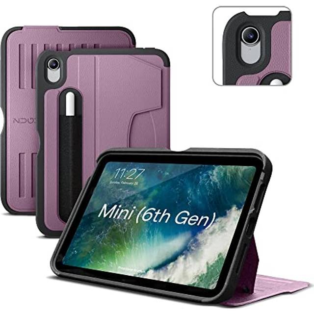 ZUGU iPad Mini Case (A17 Pro) 2024/6 Generation 2021 fodral - Ultra slimmat skyddshölje - trådlös Apple Pencil Laddning - Bekväm 7-vinkels Magnetic Stativ Skal - automatisk vila/väckning [Bär lila]
