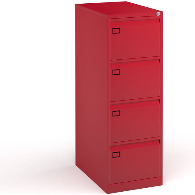 4 Drawer Universal Executive Filing Cabinet 1321mm High - Red