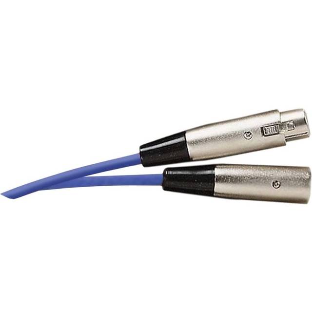 Standard 3 pin xlr line socket to 3 pin xlr line plug screened lead 1m - blue