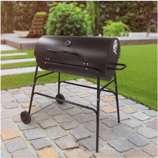 Dakota Fields 22cm Barrel Charcoal BBQ - Black (55.9cm W)