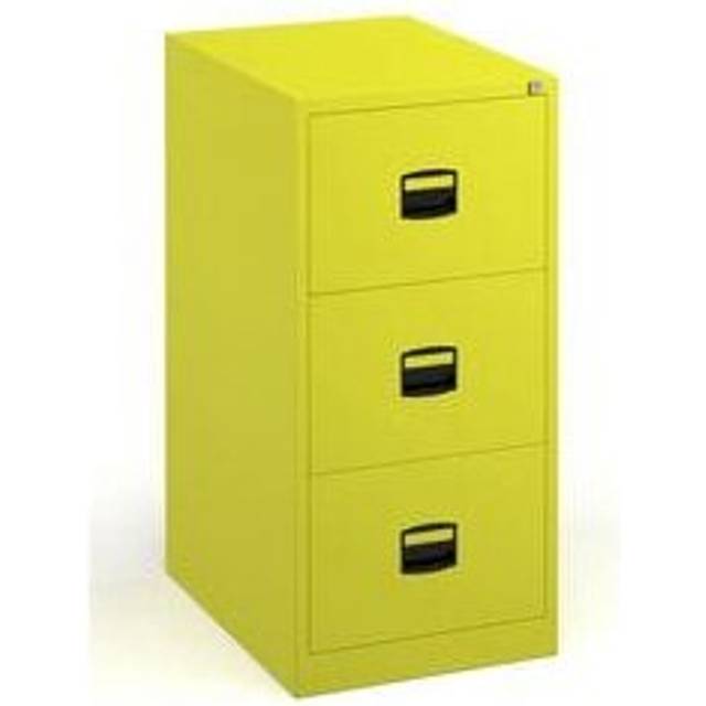 Steel 3 Drawer Contract Storage Filing Cabinet - Yellow