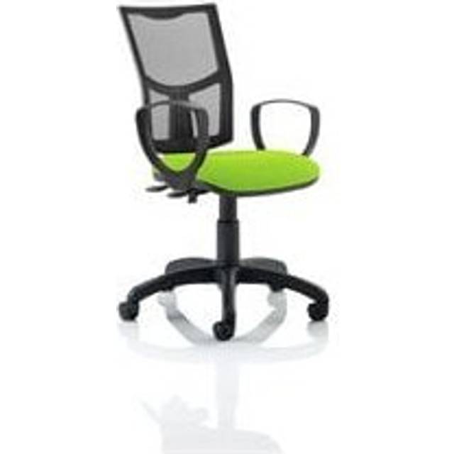 Eclipse Plus II Lever Task Operator Chair Mesh Back With Loop Arms Bespoke Colour Seat Myrrh Green