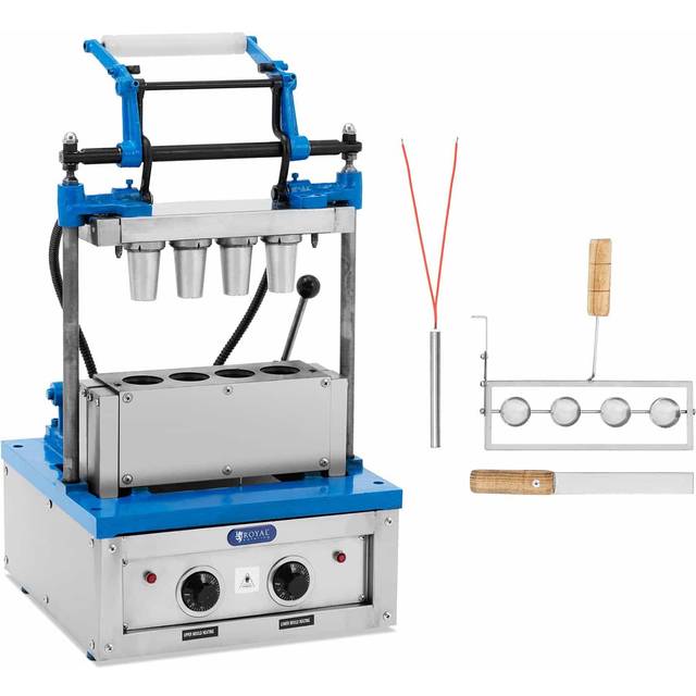Royal Catering - Waffle Cone Maker 100 - 120 Waffle p/h ø 55 x 70 mm 2400 w