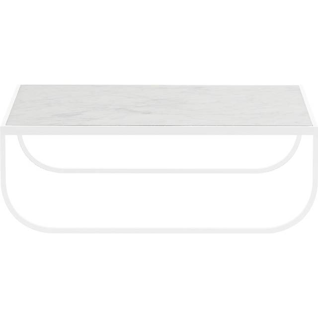 Asplund Tati Low soffbord marmor vit, vitt stativ