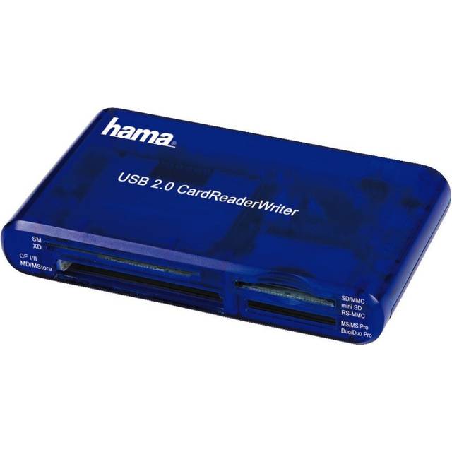 "Hama 00055348"" 35in1 USB 2.0 Multi Card Reader, SD/CF/MS/xD/SM - Blue"