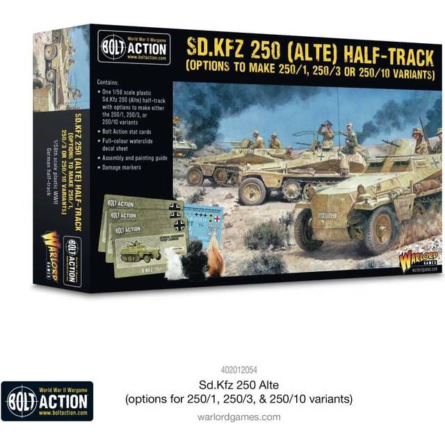 Sd.Kfz 250 (Alte) half-track (options to make 250/1, 250/3 or 250/10 variants) - 1:56 / 28mm Plastic Scale Model Halftrack For Bolt Action
