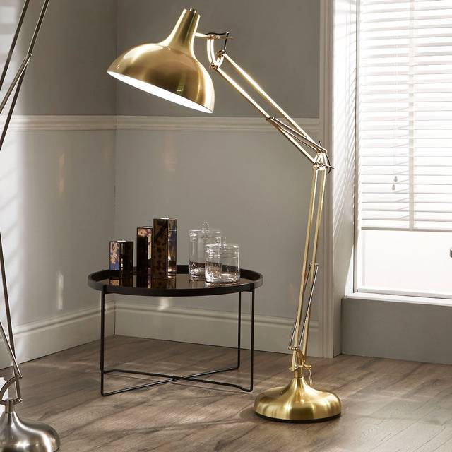 Brass Task Floor Lamp, Gold