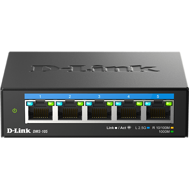 D-Link DMS-105 5-Port 2.5G Multi-Gigabit Unmanaged Desktop Switch