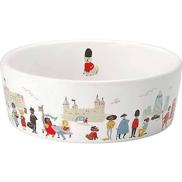 Cath Kidston London Print Ceramic Pet Bowl - White / 0.605kg