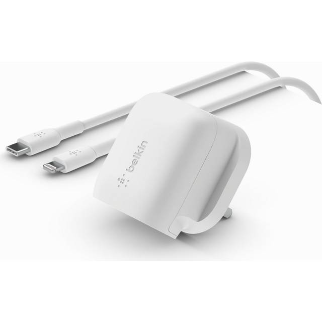 Belkin BoostCharge 20W USB-C Wall Charger & USB-C Cable with Lightning Connector, 1m, White