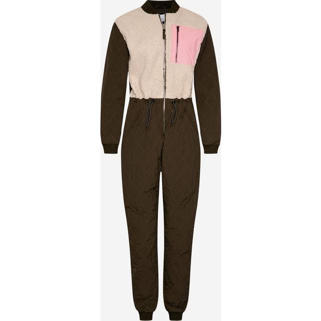 Ana Quilt Jumpsuit Army/white