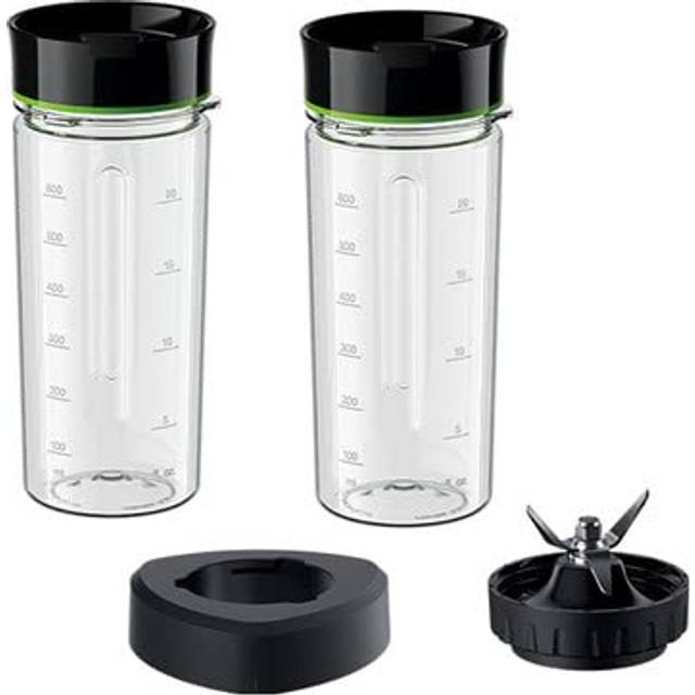 Braun Smoothie2Go Set BRSK002 mixer, tillbehörsset för smoothies och drycker kompatibel med PowerBlend 9, BPA-fri, diskmaskinssäker, svart