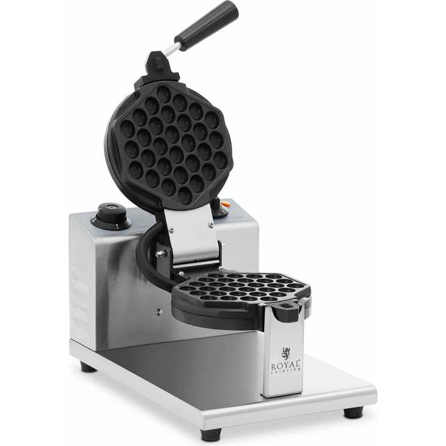 Bubbelvåffeljärn - Runt - 1 stor våffla - 1200 W - Royal Catering RCWM-1200-R2