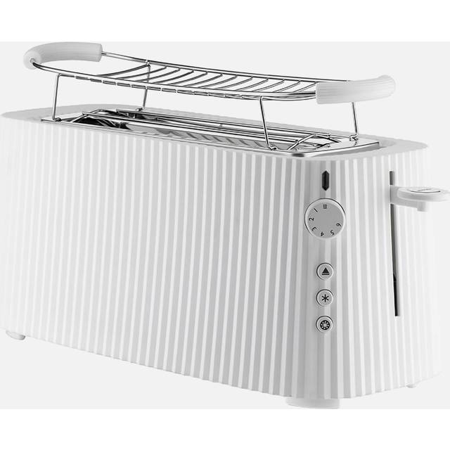 Alessi Plisse 2 Long Compartment Toaster White