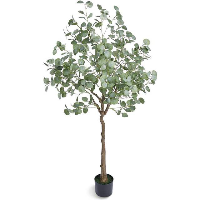 VEVOR Eukalyptus K&#xFC;nstlich 80x80x181cm Kunstpflanze PE K&#xFC;nstliche Pflanzen Fake Plastikpflanzen im Topf Kunstblume Geruchslos wasserdicht zur Dekoration von Schlafzimmer Arbeitszimmer Wohnzimmer