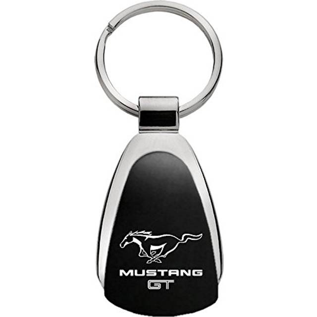 Au-TOMOTIVE GOLD, INC Officially Licensed Black Teardrop Key Chain for Mustang GT