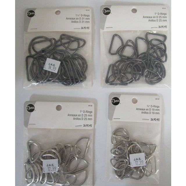 "Dritz D Rings 1in Nickel Bag & Tote Accessories  1""""  24ct"