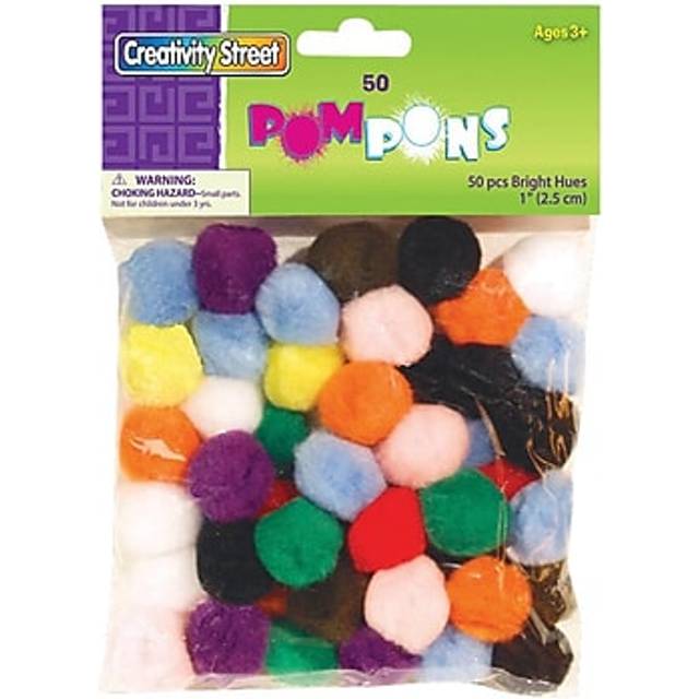 Creativity Street Bright Hues Pom Pons  1-Inch  50-Pack (AC8113-01)