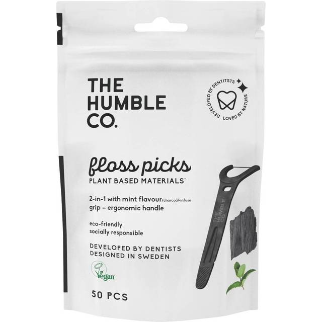 Humble Dental Floss Picks Charcoal (50 pack)