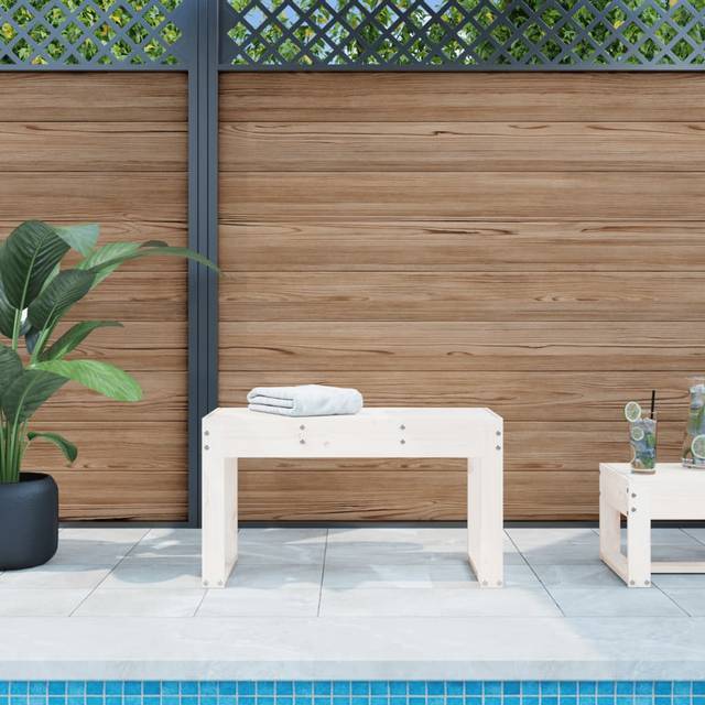 vidaXL Garden Bench White 80x38x45 cm Solid Wood Pine
