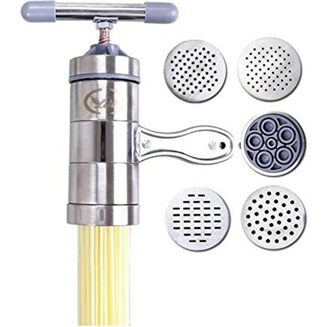 anmas power Manual Pasta Machine Stainless Steel Pasta Maker Pasta Press Noodle Machine with 5 Tools