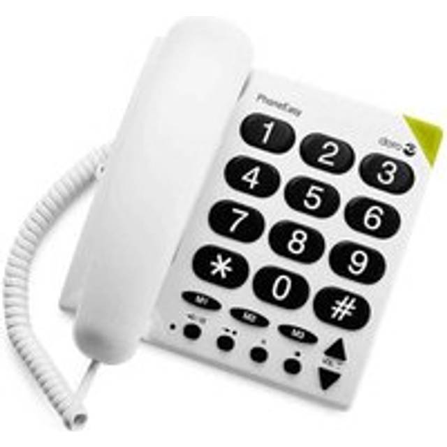 Doro - Big Button Phone White - Hearing Aid Compatible