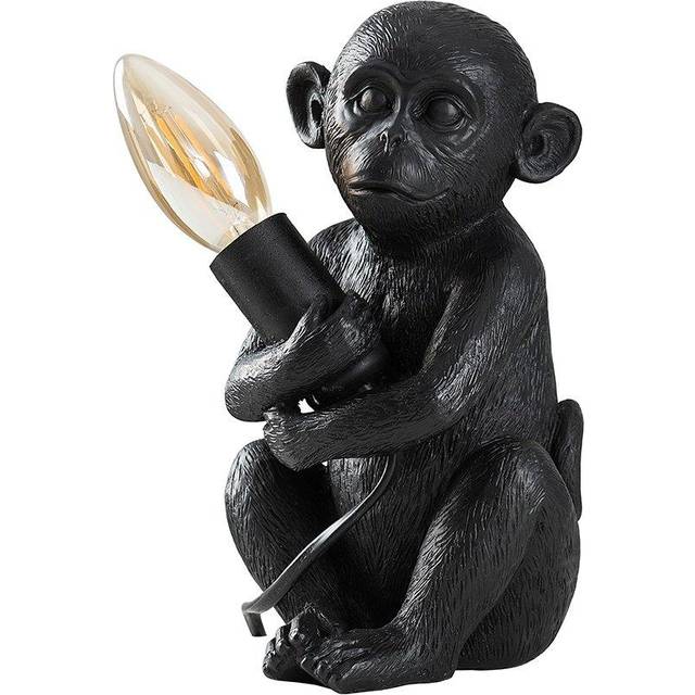 Minisun - George Monkey Animal Quirky Modern Black Painted Table Lamp