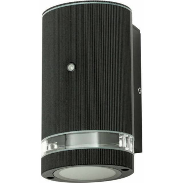 Litecraft Holme Wall Light Outdoor Up or Down With Photocell - Black