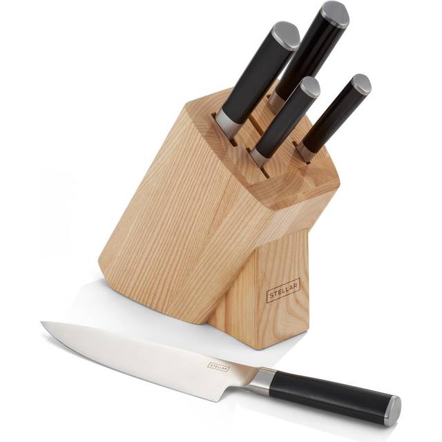 Stellar Poise 5 Piece Knife Block Set Wood