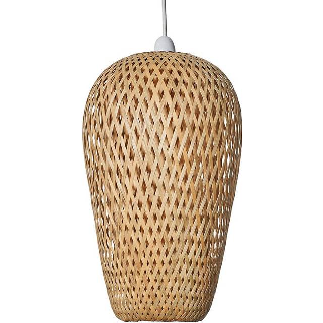 Malay Modern Easy Fit Natural Bamboo Lattice Design Oblong Ceiling Pendant Light Shade