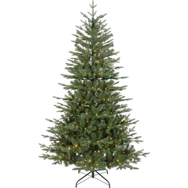 Pre-Lit 7ft Hinged Christmas Tree with Warm White LED Lights & PE/PVC Tips - DH82