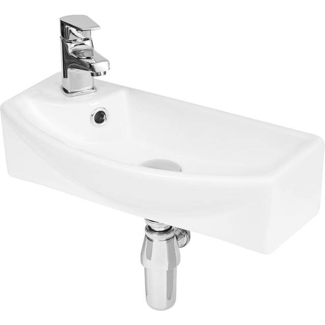 Hudson Reed Vessels 450x220 LH 1th White Wall Hung Basin NBV161