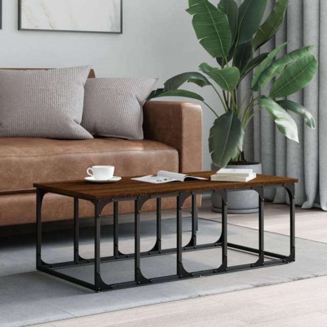 Jinlefu - Coffee Table Brown Oak 100x50x35.5 cm Engineered Wood vidaXL