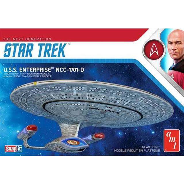 Skill 2 Model Kit U.S.S. Enterprise NCC-1701-D Space Ship &#34;Star Trek The Next Generation&#34; (1987) TV Series 1/2500 Scale Model by AMT