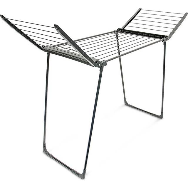 Relaxdays klädtorkare, väderbeständig ställ, 13 m långt utrymme, med två vingar, platt torkning, svart, 104 x 169 x 54 cm