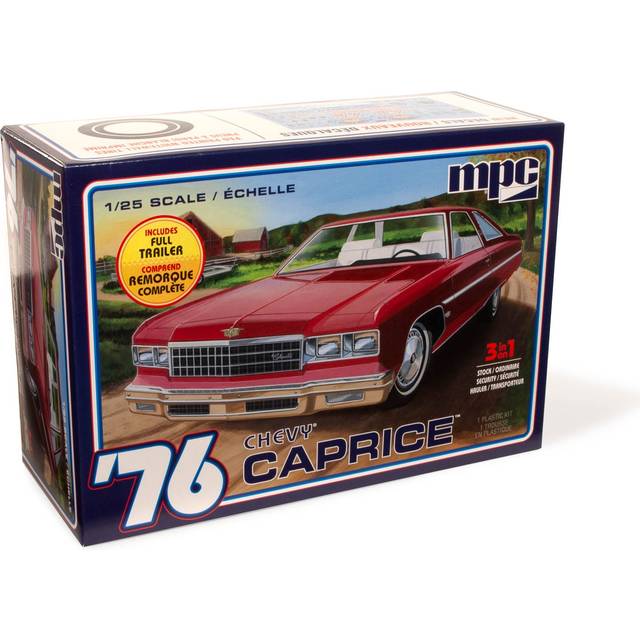 Skill 2 Model Kit 1976 Chevrolet Caprice with Trailer 3-in-1 Kit 1/25 Scale Model by MPC