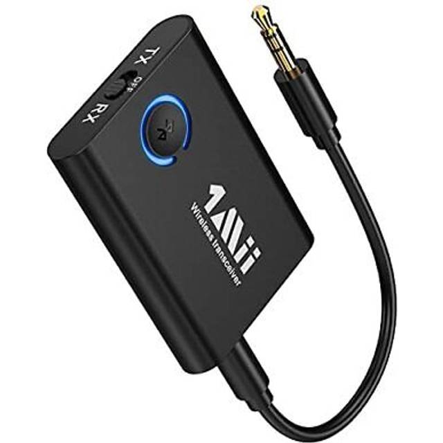 [Upgraded] 1Mii Bluetooth 5.3 Transmitter Receiver with aptX Adaptive/Low Latency/HD, Bluetooth Audio Adapter 3.5mm Jack, Dual Link for TV, Home