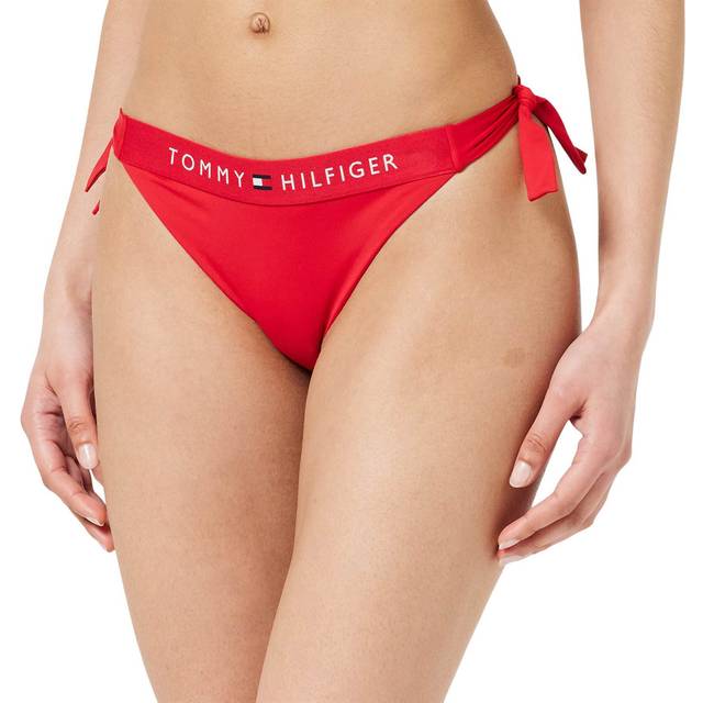 Tommy Hilfiger Cheeky Side Tie Bikini Bottoms, Primary Red