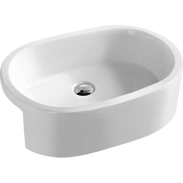 nuie Oval Semi Recess Basin W560xD400xH185mm, White