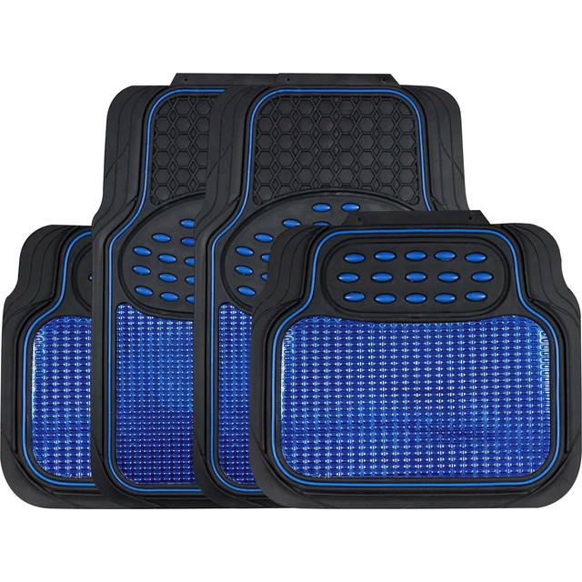 Streetwize revelation universal blue metallic anti-slip 4 car mats set swuxm5