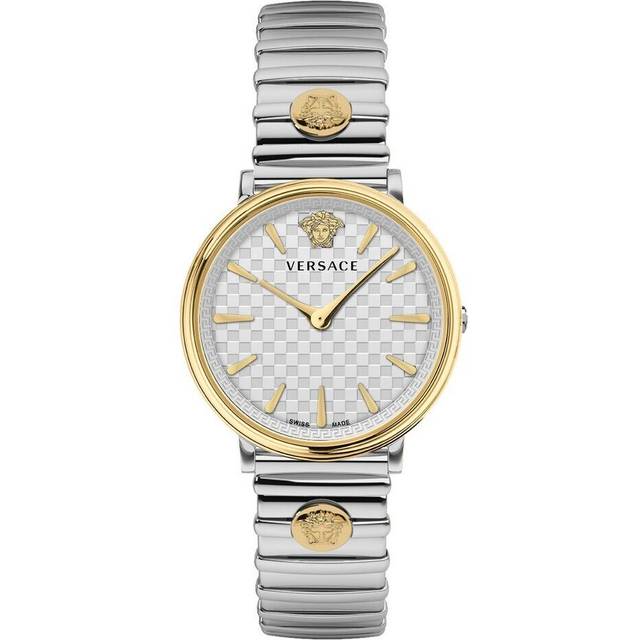 Versace, Accessoarer, Dam, ONE Size, V-Circle Rostfritt Stål Klocka - gray (ONE SIZE)