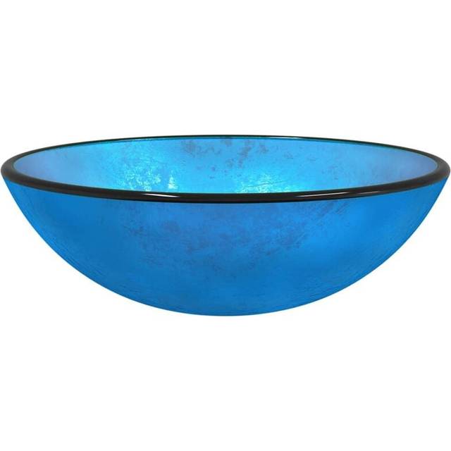 vidaXL Basin Tempered Glass 42x14 cm Blue